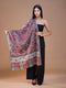 Women's Pure Wool Faux Pashmina Kalamkari Printed Embroidery Stole