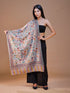 Women's Pure Wool Faux Pashmina Kalamkari Printed Embroidery Stole