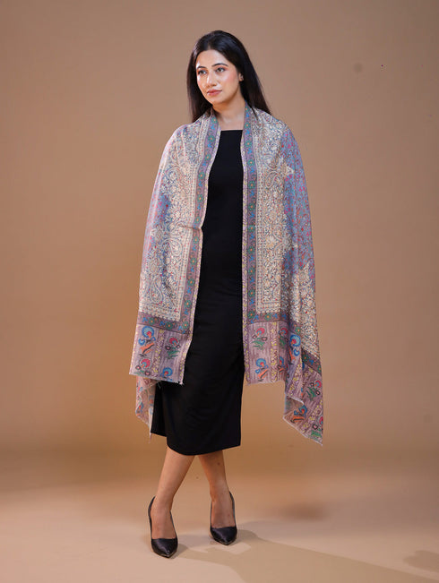 Women's Printed Aari Embroidered Stole