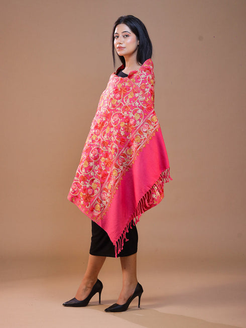 Women's Aari Embroidered Wool Stole