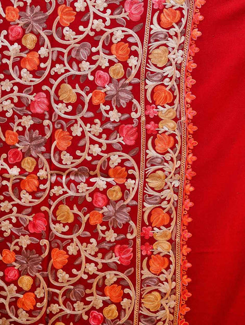 Women's Aari Embroidered Wool Stole