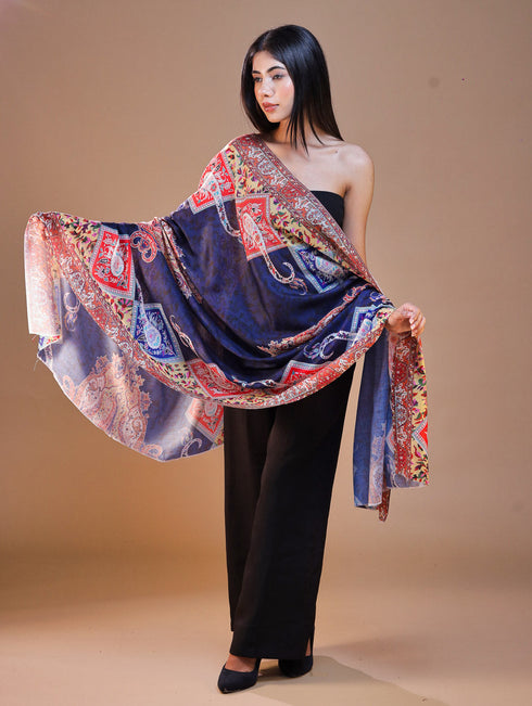 Women's Printed Floral Wool Shawl