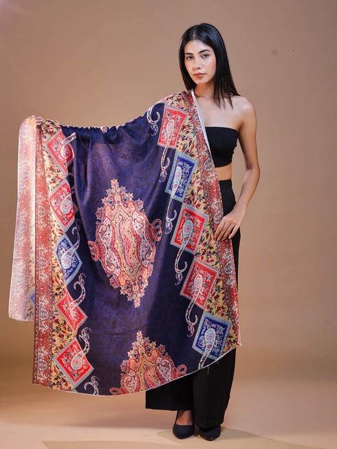 Women's Printed Floral Wool Shawl