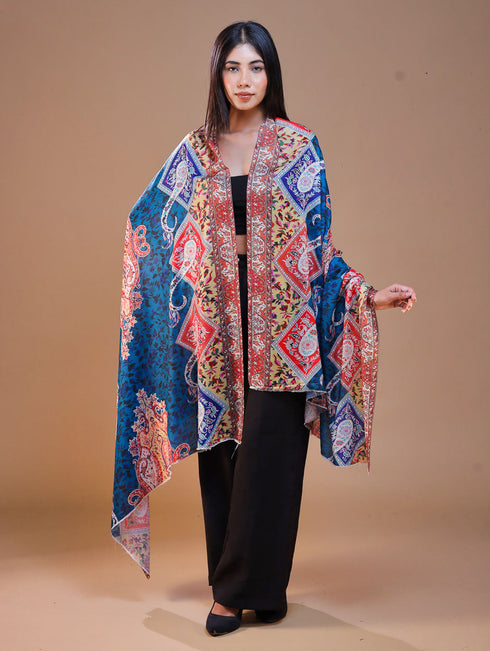 Women's Printed Floral Wool Shawl