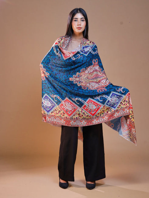 Women's Printed Floral Wool Shawl