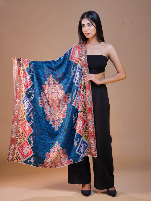 Women's Printed Floral Wool Shawl