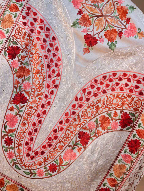 Women's Aari Embroidered Wool Stole