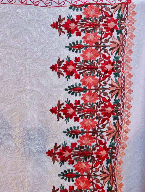 Women's Aari Embroidered Wool Stole