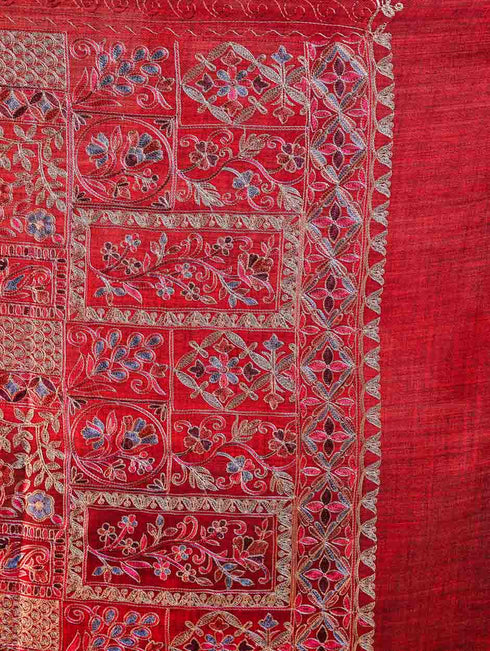 Women's Aari Embroidered Wool Stole