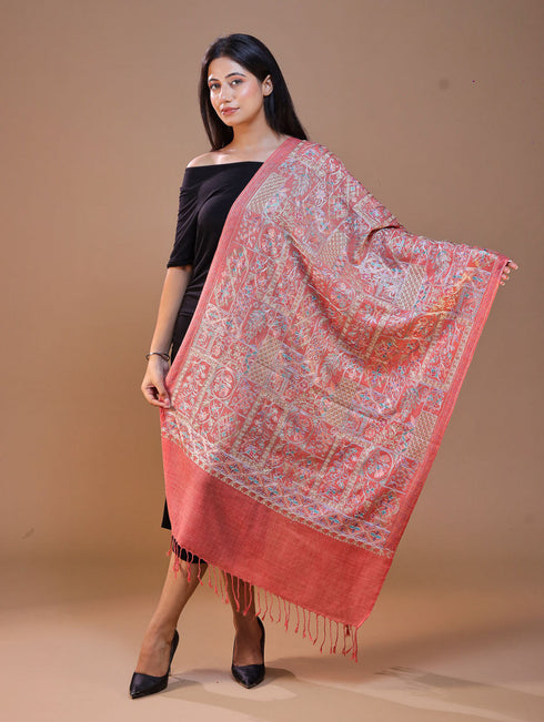 Women's Aari Embroidered Wool Stole