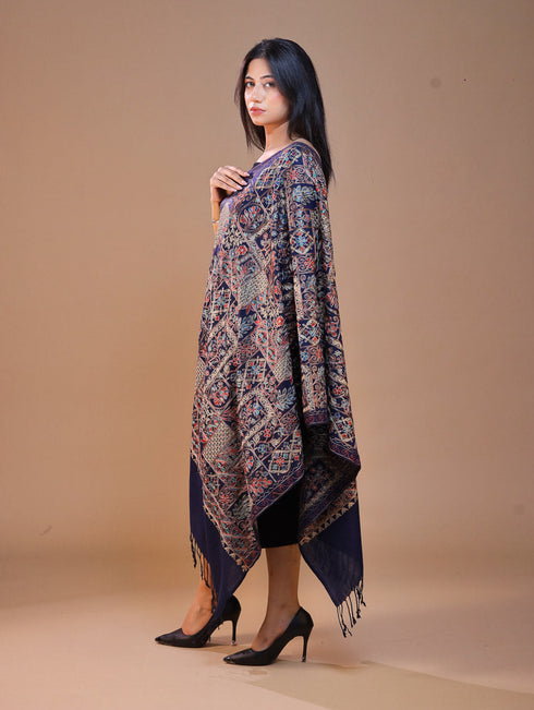 Women's Aari Embroidered Wool Stole