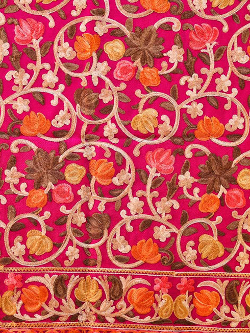 Women's Aari Embroidered Wool Stole