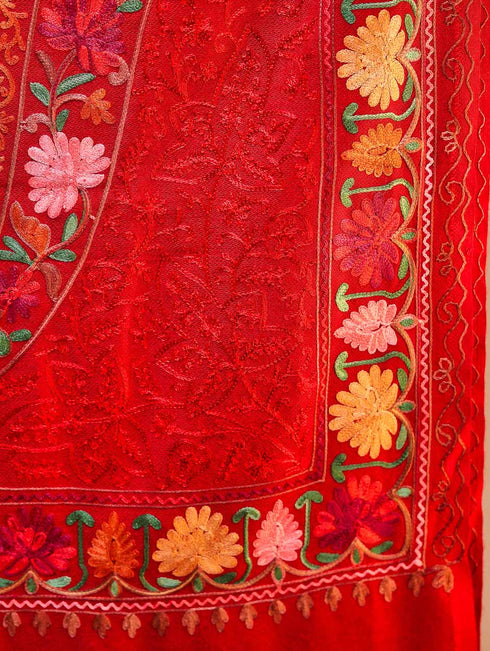 Women's Aari Embroidered Wool Stole