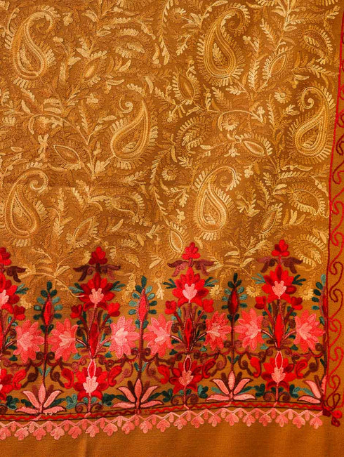 Women's Aari Embroidered Wool Stole