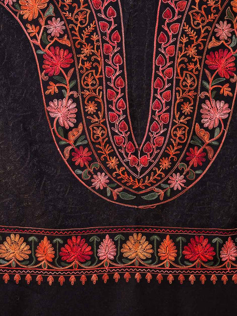 Women's Aari Embroidered Wool Stole