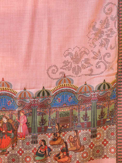 Women's Darbar Printed Wool Shawl with Swarovski Work