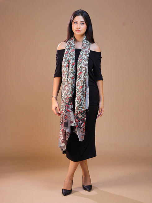 Women's Printed Floral Wool Shawl