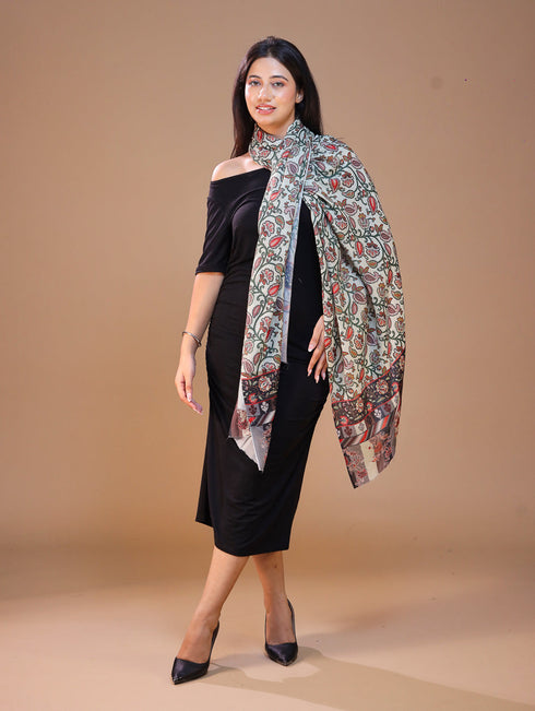 Women's Printed Floral Wool Shawl