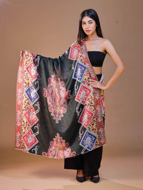 Women's Printed Floral Wool Shawl