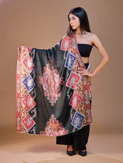 Women's Printed Floral Wool Shawl