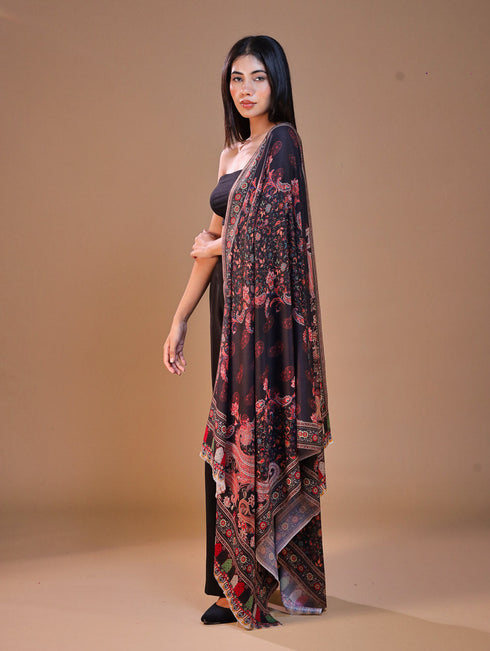 Women's Printed Floral Wool Shawl