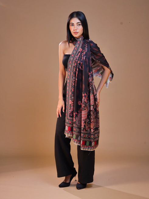 Women's Printed Floral Wool Shawl
