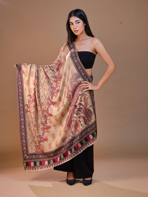 Women's Printed Floral Wool Shawl