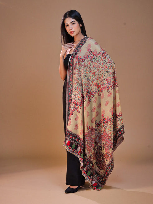 Women's Printed Floral Wool Shawl
