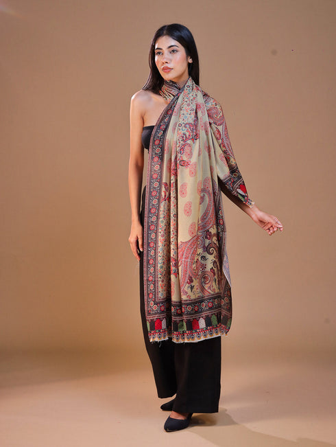 Women's Printed Floral Wool Shawl