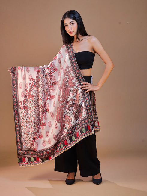 Women's Printed Floral Wool Shawl