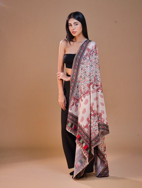 Women's Printed Floral Wool Shawl