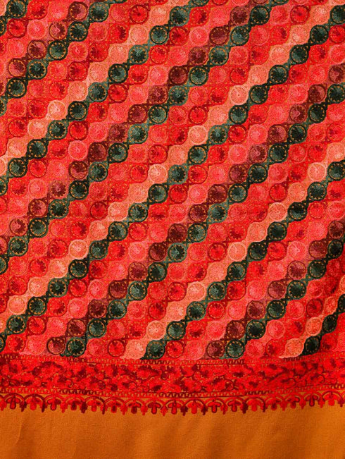Women's Aari Embroidery Wool Stole