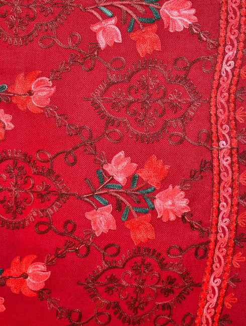 Women's Aari Embroidered Wool Stole