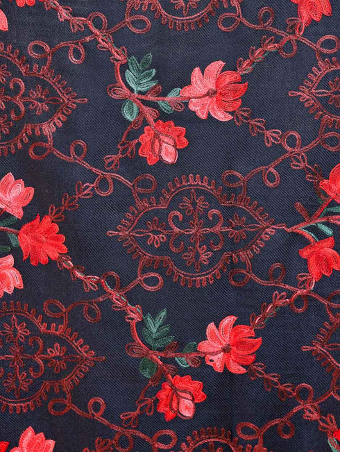 Women's Aari Embroidered Wool Stole