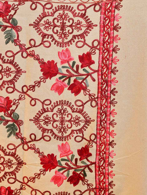 Women's Aari Embroidered Wool Stole