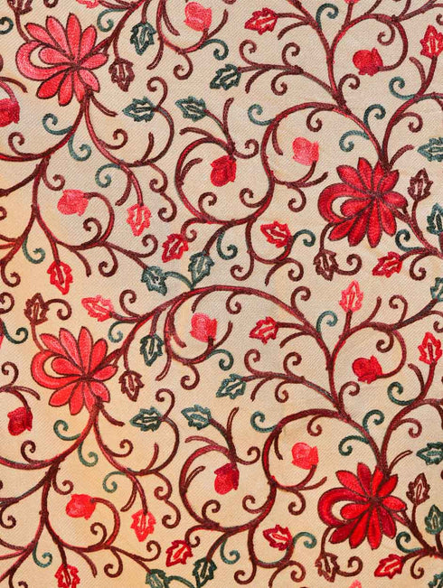 Women's Aari Embroidered Wool Stole