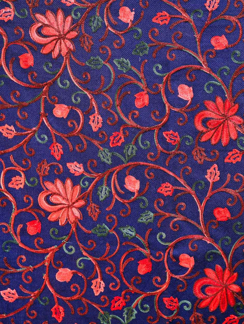 Women's Aari Embroidered Wool Stole