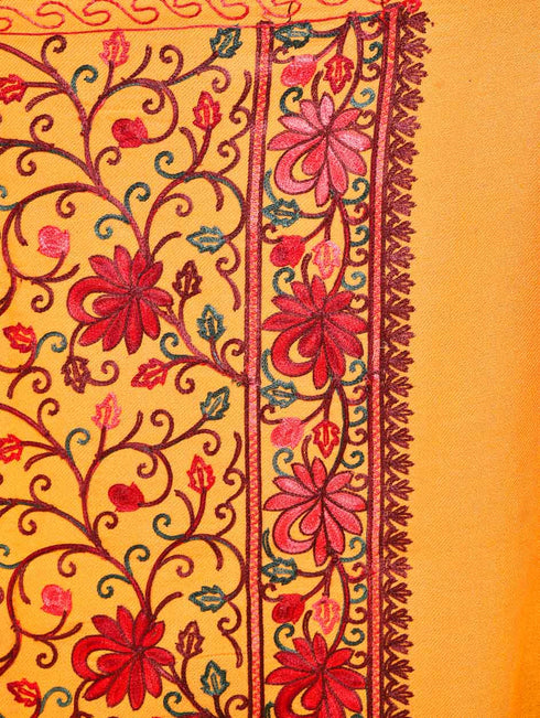 Women's Aari Embroidered Wool Stole