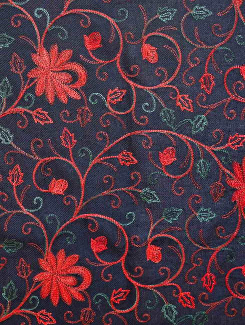 Women's Aari Embroidered Wool Stole