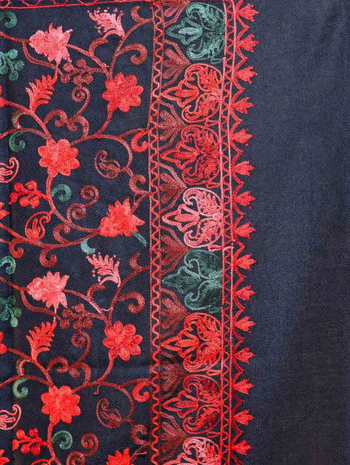 Women's Aari Embroidered Wool Stole