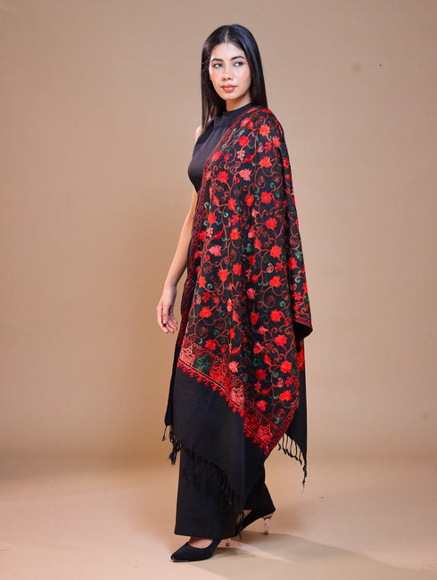 Women's Aari Embroidered Wool Stole