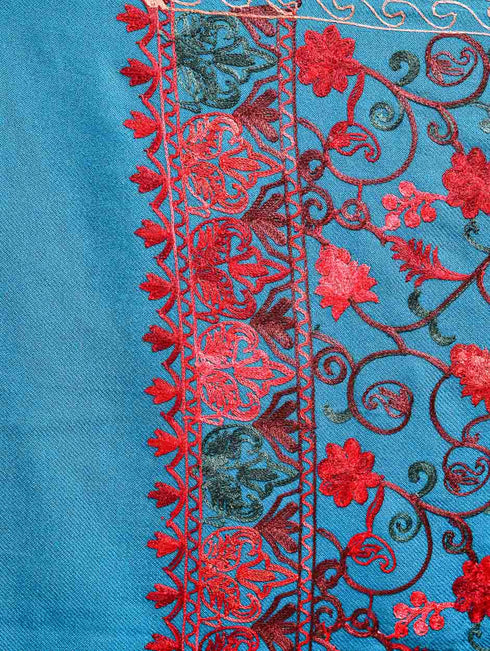 Women's Aari Embroidered Wool Stole