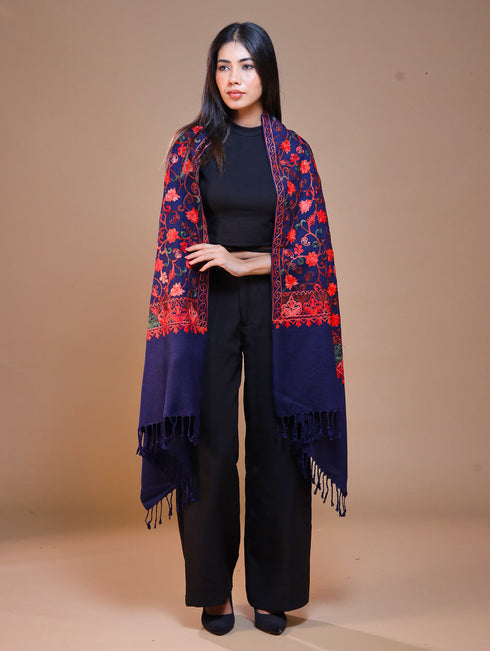 Women's Aari Embroidered Wool Stole