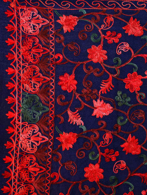 Women's Aari Embroidered Wool Stole