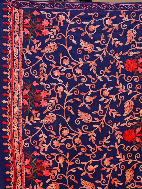 Women's Aari Embroidered Wool Stole