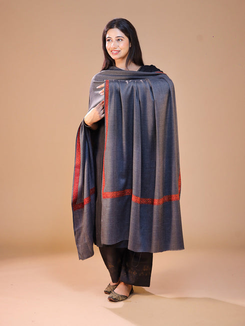 Women's Aari Hand Embroidery Wool Shawl