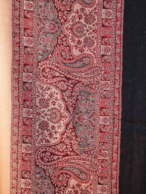 Women Pure Wool Faux Pashmina Jamawar Wool Shawl
