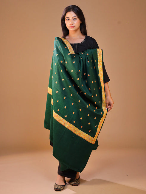 Women's Pure Wool Faux Pashmina Hand Embroidery Shawl