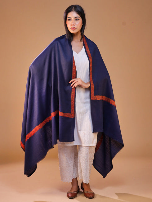 Women's Aari Hand Embroidery Wool Shawl