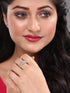 Silver Plated White CZ Studded Band Finger Ring